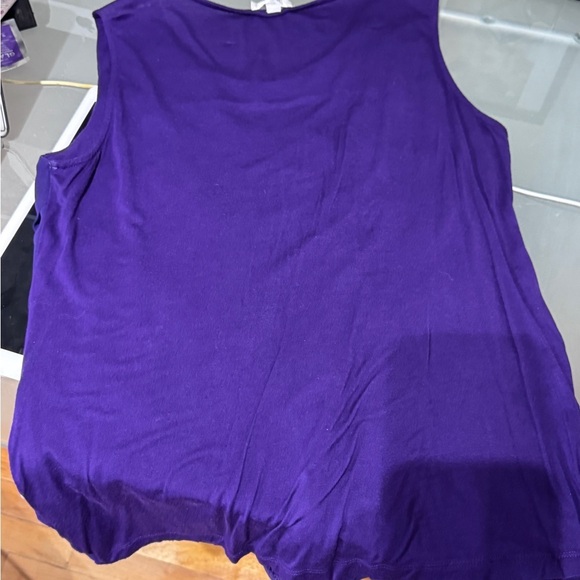 💜 Vintage Stunning Jaipur Purple Sleeveless Top with Satin Front Pleats - Size L - Picture 11 of 15